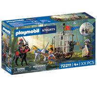 PLAYMOBIL | Knights | Rapimento del drago | Carrozza con gabbia, cucciolo di drago, cavalieri, cavalli e set di armi | Per bambini dai 4 anni in su | 72211