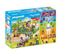 PLAYMOBIL My Figures 70978 Ranch dei Cavalli, 6 Personaggi con Oltre 1000 Combin