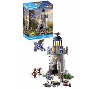 PLAYMOBIL Novelmore 71483 Torre dei cavalieri con drago, battaglia tra i Cavalieri di Novelmore e i Cavalieri di Burnham, giochi di ruolo divertenti, giocattolo realistico per bambini dai 4 anni in su