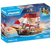 PLAYMOBIL Pirates 71418 Nave Pirata, emozionanti Avventure piratesche, playset con Molti Accessori Come Un telescopio, Una Bussola e cannoni, Giocattolo per Bambini dai 4 Anni in su