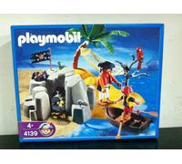 Playmobil Pirati 4139 ISOLA DEI PIRATI con SCIALUPPA E TESORO MIB, 2007