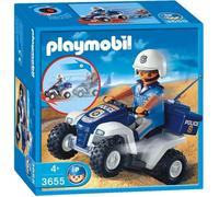 Playmobil Poliziotto Con Quad 3655 Motore A Retro Frizione