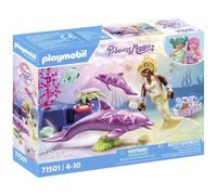 PLAYMOBIL Princess Magic 71501 Meerjungfrau mit Delfinen, liebevolle Pflege der