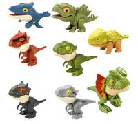 Playmobil - Set di 8 giocattoli a forma di dinosauro, dinosauro, D Rex, giocattolo interattivo per bambini, 3-8 anni, verde, marrone, grigio, perfetto per feste e istruzione