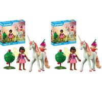 PLAYMOBIL Sky Rose Collectible Unicorn with Fairy Set da gioco con statuine (Confezione da 2)