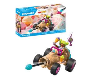 PLAYMOBIL Speedy Ice Cream Cone Set da gioco con statuine, Gelato sfrecciante