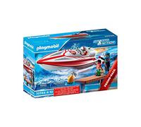 PLAYMOBIL Sports & Action 70744, Motoscafo con Motore subacqueo, Galleggiante, dai 4 Anni