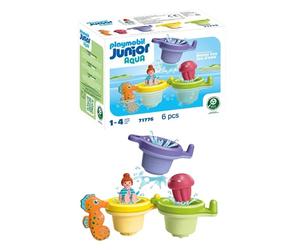 PLAYMOBIL Swimming Cup with Water Fun Set da gioco con statuine, Bicchiere galleggiante con giochi d’acqua
