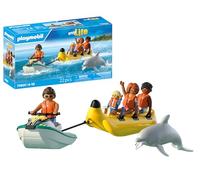 PLAYMOBIL | Vacanza sulla spiaggia | Giro in banana boat | Giocattolo da 4 anni | Regalo per bambini | Divertimento in acqua con figure e moto d'acqua | 71905