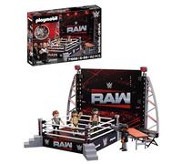 PLAYMOBIL | WWE® | RAW Ring Collectors Set | Ring da wrestling con CM Punk, Seth Rollins, arbitro, cameraman e accessori | Per fan da 5 anni | 71956