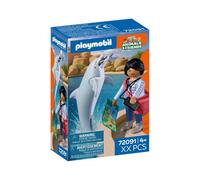 Playmobil Zoo Set 72091 Figurina Visitatore e Delfino Multicolore - Nouvo