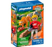 Playmobil | Zoo | Tigre con Baby Play Set | Include figura visitatore con bastone selfie e tazza | Giocattolo animale selvatico | 72089