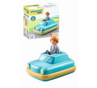 Playmobil 71323 1.2.3: Push & Go Car Interactive Toy Car with flywheel motor for
