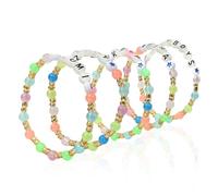playneeu Braccialetti colorati per bambini e adulti, braccialetti elastici elastici con parole divertenti, colori vivaci, bomboniere, regali e accessori quotidiani, One Size, Plastica, Nessuna pietra