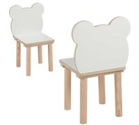 PlayPals - Sedia per bambini in legno, per bambini, in legno, piccolo orsetto, per cameretta dei bambini, 52 x 32 x 32 cm e un'altezza di seduta di 27 cm