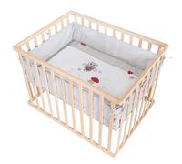 Playpen 'Adam & Owl' 75 x 100, incl. inserti protettivi e castor, legno naturale