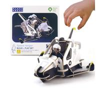 PLAYPRESS Spaceship and Space Ranger Astronaut Toy Set - Interactive 3D Construc