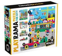 Headu Puzzle educativo Playrama The City HDUMU55331 – Sovrapponi i puzzle, effetto magico – 3-8 anni
