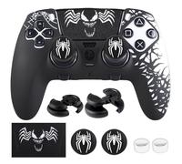 PlayRealm 1 cover adesiva in silicone e 2 impugnature per controller PS5 Edge Elite Venom, colore: bianco