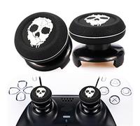 Playrealm FPS Thumbstick Grip Copri Levette Analogiche e Estensore Stampa Gomma da Cancellare Silicone Presa Copertina 2 Set per PS5 Dualsenese e controller PS4 (Fantasma)