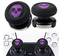 Playrealm FPS Thumbstick Grip Copri Levette Analogiche e Estensore Stampa Gomma da Cancellare Silicone Presa Copertina 2 Set per PS5 Dualsenese e controller PS4 (Ghost Purple)