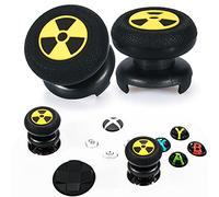 Playrealm FPS Thumbstick Grip Copri Levette Analogiche e Estensore Texture 3D Gomma da Cancellare Silicone Presa Copertina 2 Set per Xbox Series X/S & Xbox One Controller (Radiazioni Nere)