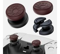 PlayRealm No Falling Off Thumbstick Extender & Silicone Grip 2 Set per PS5 e PS4 Controller (Turbo Rosso)
