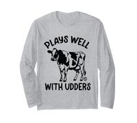 Plays Well with Udders Cow Maglia a Manica