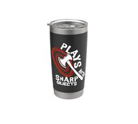 Plays With Sharp Objects Funny Axe Throwing Lover Bicchiere termico in acciaio inox doppia parete