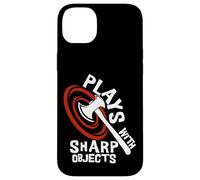 Plays With Sharp Objects Funny Axe Throwing Lover Custodia per iPhone 14 Plus