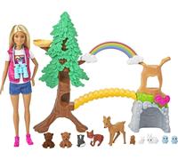 Playset BARBIE NELLA NATURA con 10 CUCCIOLI Binocolo ARCOBALENO Mattel GTN60