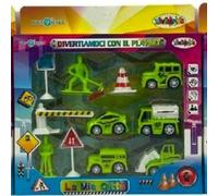 PLAYSET COSTRUZIONI LA MIA CITTÀ VERDE CON PERSONAGGI VEICOLI SEGNALI 11 PEZZI
