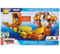 Playset Deluxe Sonic The Hedgehog Go Go Racers con figura Super Sonic pressofusa