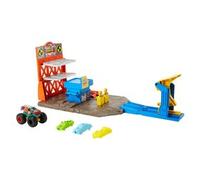 Hot Wheels Monster Trucks Playset Distruzione Suprema e 3 Macchinine con Lanciatore, Giocattolo per Bambini 4+ Anni
