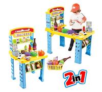 PLAYSET SUPERMERCATO GIOCATTOLO BAMBINI BANCO ESTENSIBILE LUCI SUONI ACCESSORI