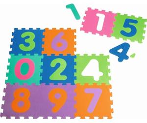 Playshoes 308744 - Tappetino puzzle per neonati e bambini, numeri da 0 a 9, in schiuma, 10 pezzi