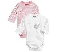 Playshoes Avvolgere il corpo, Body per neonato Unisex - Bambini e ragazzi, confezione da 2 balene rosa con maniche 1/1, 62