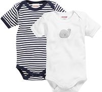 Playshoes Body 1/4-arm 2er Pack Wal Capo d'abbigliamento Unisex - Bambini e ragazzi, Blu (Marine/Weiß 171), 74-80