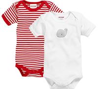 Playshoes Confezione multipla di body per bambini Unisex - Bambini e ragazzi, Confezione Da 2 Balene Con Maniche A 1/4 Rosse/Bianche, 74-80