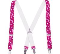 Playshoes Bretelle Elastiche, Bretelle per bambini regolabili Unisex - Bambini e ragazzi, Stelle Rosa, 60
