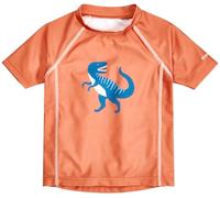 Playshoes Camicia da Nuoto Unisex per Bambini, Modello Rash Guard, Motivo Dinosauro ocra, Modello 86-92