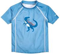 Playshoes Camicia da Nuoto Unisex per Bambini, Rash Guard, Dinosauro Blu, 134-140