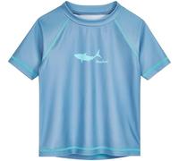 Playshoes Camicia da Nuoto Unisex per Bambini Rash Guard Shirt, Blue Shark, 110-116