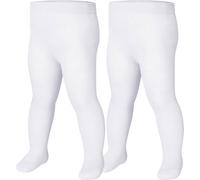 Playshoes Collant Unisex per Bambini e Ragazzi – Confezione Doppia Bianca 50-56