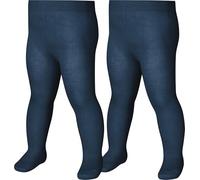 Playshoes Collant Unisex - Bambini e ragazzi, Confezione Doppia Marina, 110-116