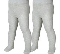 Playshoes Collant Unisex - Bambini e ragazzi, Confezione Doppia Grigio/Melange, 86-92