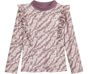 Playshoes Maglietta a Maniche Lunghe da Ragazza Rash-Guard, Maniche Lunghe Viola Fiorellini, 74/80 cm