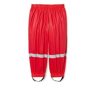 Playshoes Pantaloni fango, salopette antipioggia, fodera in pile, Pantaloni antipioggia antivento e impermeabili Unisex - Bambini e ragazzi, pantaloni rossi, 128