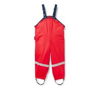 Playshoes Pantaloni fango, salopette antipioggia, fodera in tessuto, Pantaloni antipioggia antivento e impermeabili Unisex - Bambini e ragazzi, rosso, 104