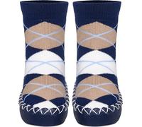 Playshoes Pantofole da Cottage Unisex - Bambini e ragazzi, Blu (Karo), 17/18 EU